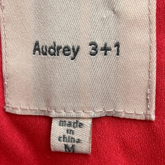 Audrey 3+1 Strapless Coral and Teal Colorblock Dress - Picture 5 of 5